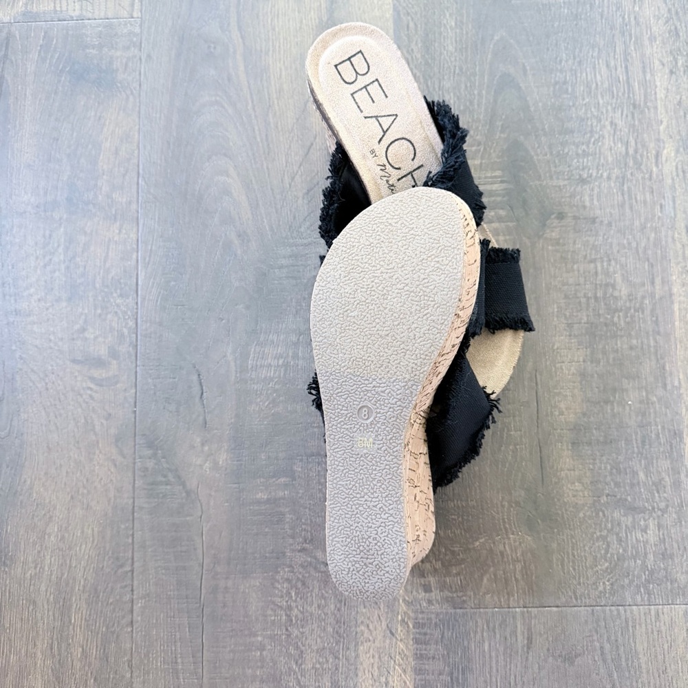 NIB Beach by Matisse Sea Salt Black Wedge Sandals | Size: 8 - Picture 7 of 7